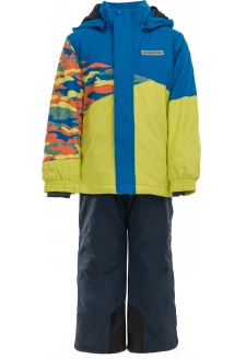 Dětský lyžeřský set alpine pro ALPINE PRO AILINO electric blue lemonade