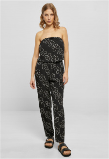 Ladies Viscose Bandeau Jumpsuit blackflower