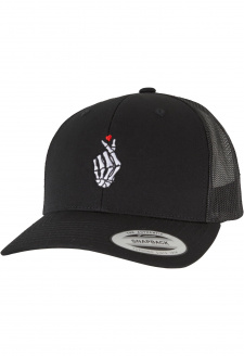 Bones Hand Heart Retro Trucker black