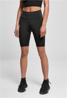 Ladies High Waist Tech Mesh Cycle Shorts black