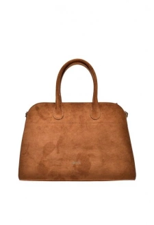 Torba Shopper Damska Z Eko Zamszu Big Star SS574008 Brązowa