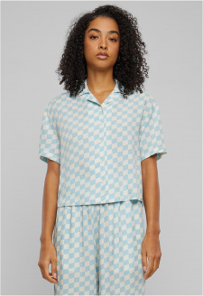 Ladies Viscose Resort Shirt oceanbluecheck