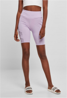 Ladies High Waist Tech Mesh Cycle Shorts lilac