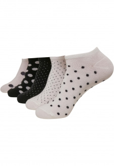 No Show Socks Dots 5-Pack white/black