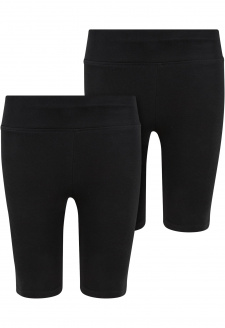 Girls High Waist Cycle Shorts 2-Pack black+black