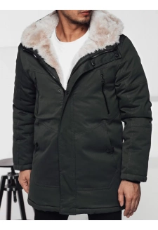 Kurtka zimowa męska parka z kapturem zielona Dstreet TX4966