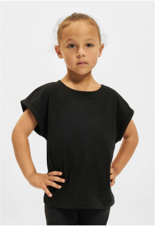 Girls Organic Extended Shoulder Tee black