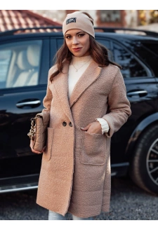 Női oversize BARALITE hosszú bárány típusú kabát bézs Dstreet NY0710
