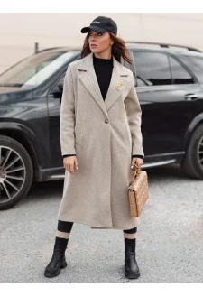 Női oversize kabát MANTOVA hosszú világosbarna Dstreet NY0741