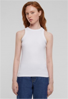 Ladies Racer Back Rib Top white