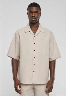 Relaxed Seersucker Short Sleeve Shirt cloud