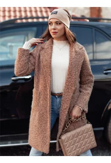 Női kabát MOODLAY bárány hosszú bézs Dstreet NY0726
