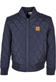 Boys Diamond Quilt Nylon Jacket navy