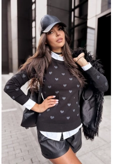 Női pulóver FREYJA fekete Dstreet MY2061