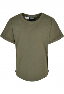 Boys Long Shaped Turnup Tee olive