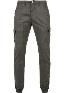AOP Glencheck Cargo Jog Pants darkgrey
