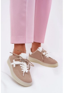 Niskie Buty Sportowe Damskie Beżowe Zelevelis