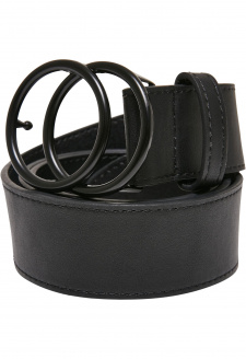 Coloured Ring Buckle Belt black