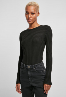 Ladies Rib Knit Longsleeve Body black