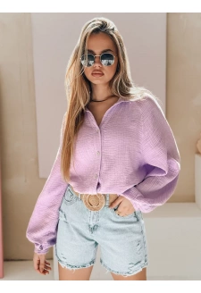 Koszula damska oversize muślinowa MUSLINEA jagodowa Dstreet DY0476