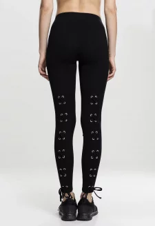 Ladies Laced Up Back Leggings black
