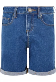 Girls Organic Stretch Denim 5 Pocket Shorts clearblue washed