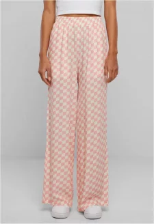 Ladies Viscose Resort Pants lemonadepinkcheck