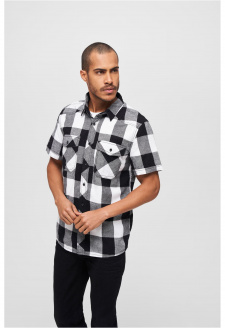 Checkshirt Halfsleeve white/black