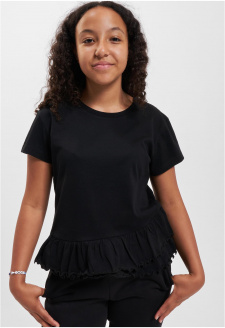 Girls Organic Volant Tee black