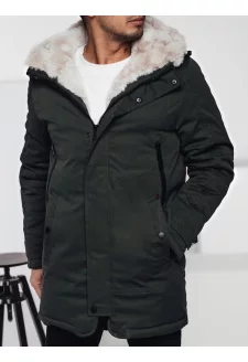 Kurtka zimowa męska parka z kapturem zielona Dstreet TX4963