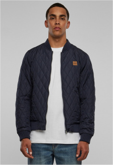 Diamond Quilt Nylon Jacket navy