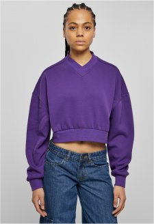 Ladies Cropped V-Neck realviolet