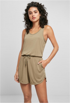 Ladies Short Sleeveless Modal Jumpsuit khaki