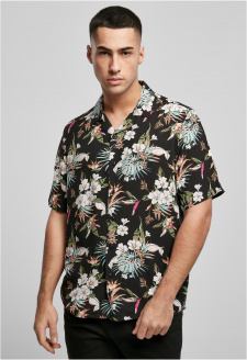 Viscose AOP Resort Shirt blacktropical