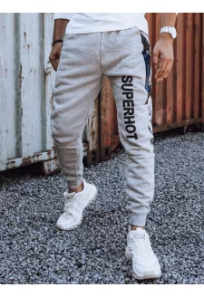 Világosszürke nyomott mintás férfi melegítőnadrág Dstreet UX4446