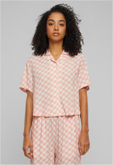 Ladies Viscose Resort Shirt lemonadepinkcheck