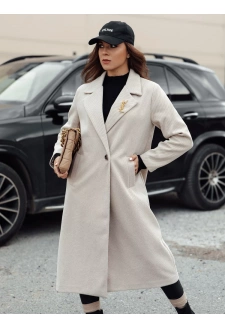 Női oversize kabát MANTOVA hosszú világosbézs Dstreet NY0738