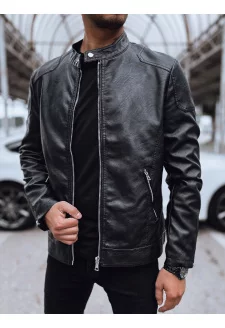 Férfi bőrkabát fekete Dstreet TX4717