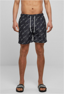 Pattern Swim Shorts blackscriptlogo