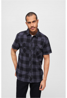 Checkshirt Halfsleeve black/grey