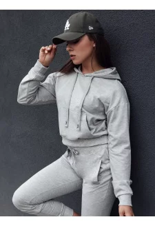 Női kapucnis pulóver TRENDHOOD világosszürke Dstreet BY1306