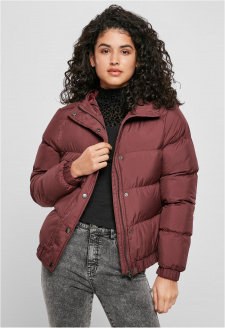 Ladies Hooded Puffer Jacket cherry