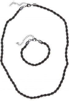 Charon Intertwine Necklace And Bracelet Set gunmetal