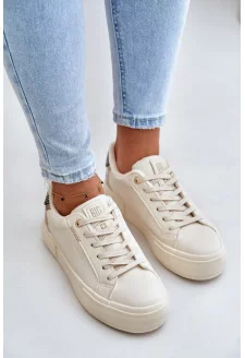 Ocieplane Trampki Damskie Na Platformie Big Star OO274A454 Beżowe