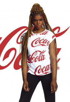 Ladies Coca Cola AOP Tee white