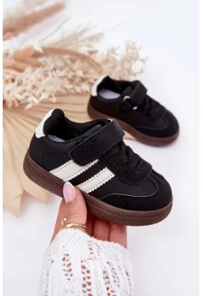 Buty Sportowe Sneakersy Dziecięce Na Rzep Czarne Adelina