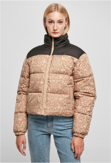 Ladies AOP Retro Puffer Jacket unionbeigedamast