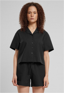 Ladies Seersucker Shirt black