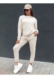 Komplet női velúr URBANVELVET ekrü Dstreet AY1058