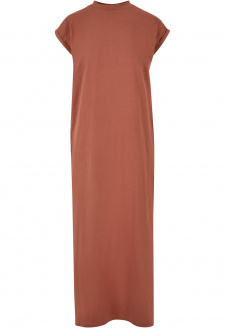 Ladies Long Extended Shoulder Dress terracotta